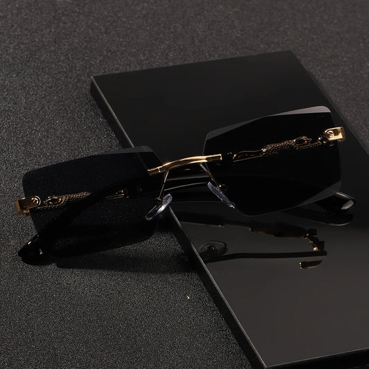 1pc Rimless Sunglasses Rectangle Women Men Shades Small Square Sun Glasses For Female