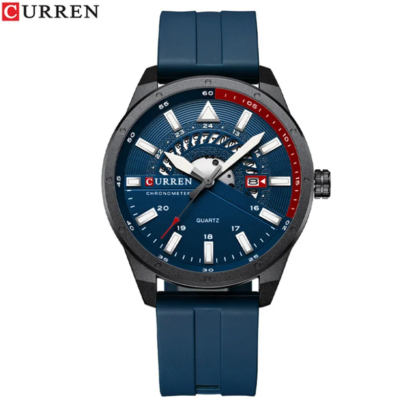 Curren 8421 Brand New Sport Silicone Quartz Men’s Watch Waterproof Wrist Watches