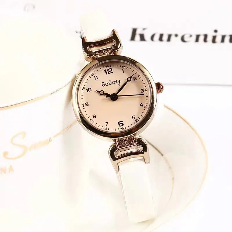 2025 Quartz Watch Women PU Leather Thin Strap Wristwatch Ladies Watches Solid Color Fashion Women Gift Watch Relojes Para Mujer