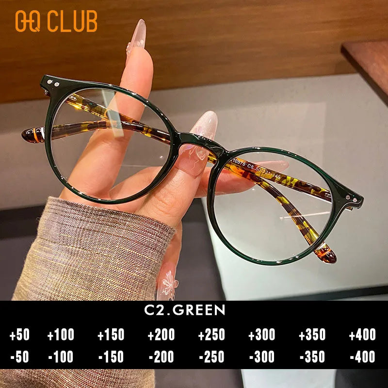 O-Q CLUB Retro Round Men and Women Optical Prescription Glasses