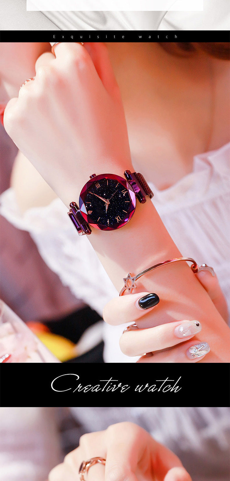 Luxury Starry Sky Women Watches Magnetic Mesh Belt Band Watch Women's Fashion Dress Wristwatch Zegarek Damski Reloj Mujer