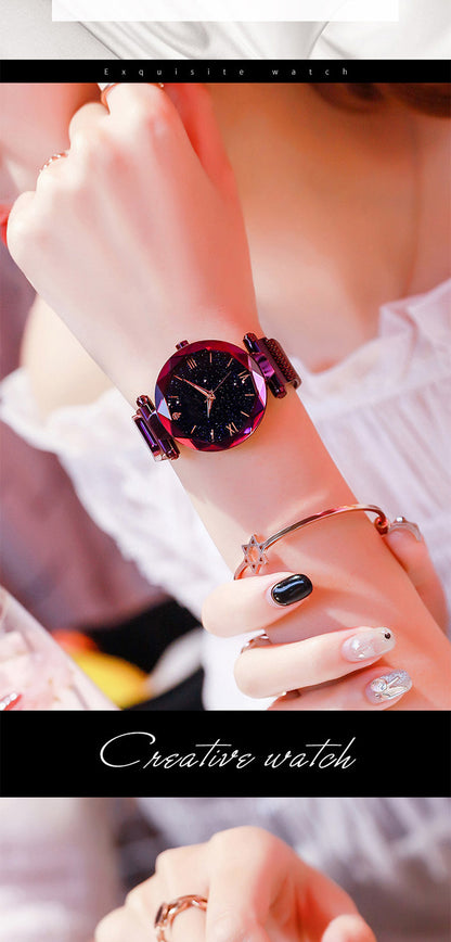Luxury Starry Sky Women Watches Magnetic Mesh Belt Band Watch Women's Fashion Dress Wristwatch Zegarek Damski Reloj Mujer