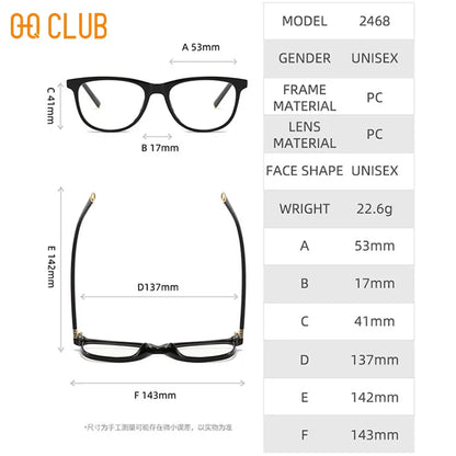 O-Q CLUB Women's Grade Glasses Eye Glass for Woman Sunglass Men Lunette Myopia Eyeglasses Photochromic Lenses to Read Eyewear