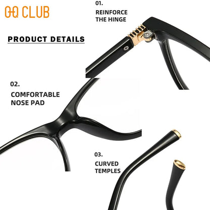O-Q CLUB Women's Grade Glasses Eye Glass for Woman Sunglass Men Lunette Myopia Eyeglasses Photochromic Lenses to Read Eyewear
