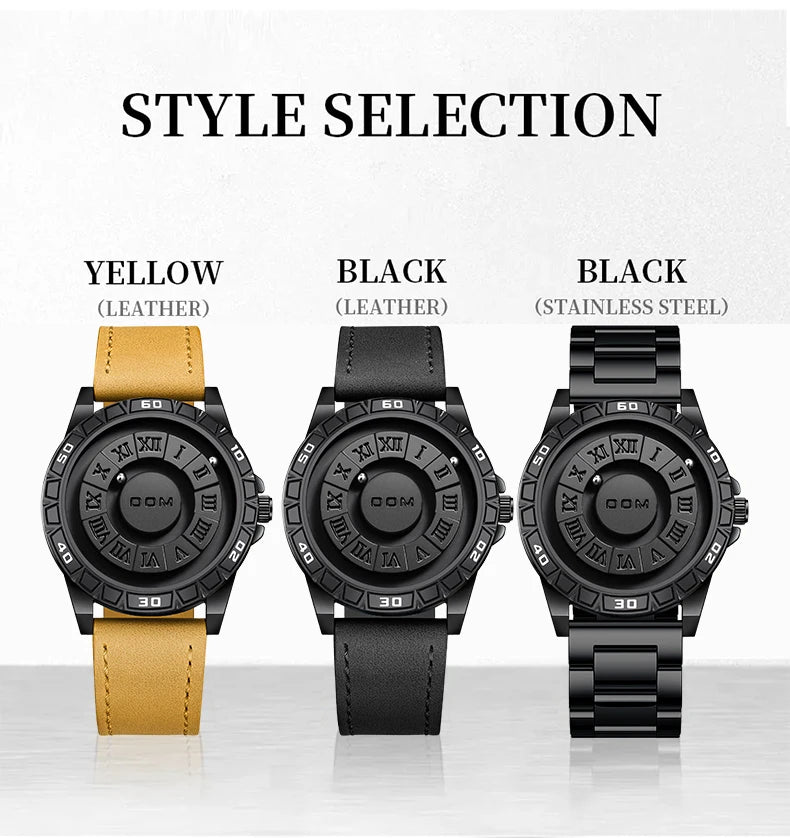 DOM 1726 Original New Design Magnetic Ball Concept Men's Fashion Cool Trend Minimalist watch