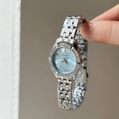 Fashion Diamond Studded Dial Watch for Women Steel Strap Fashion Ladies Quartz Wristwatches Gift Dropshipping Female Clock