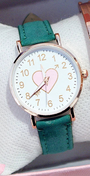 New Cute Heart-shaped Dial Children's Female Watch