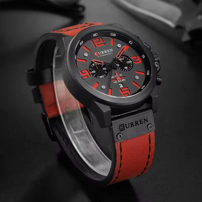 CURREN 8314 Men Quartz Watch Waterproof Chronograph Business Leather Belt Retro Watch For Men Watches Student Wristwatch Sports