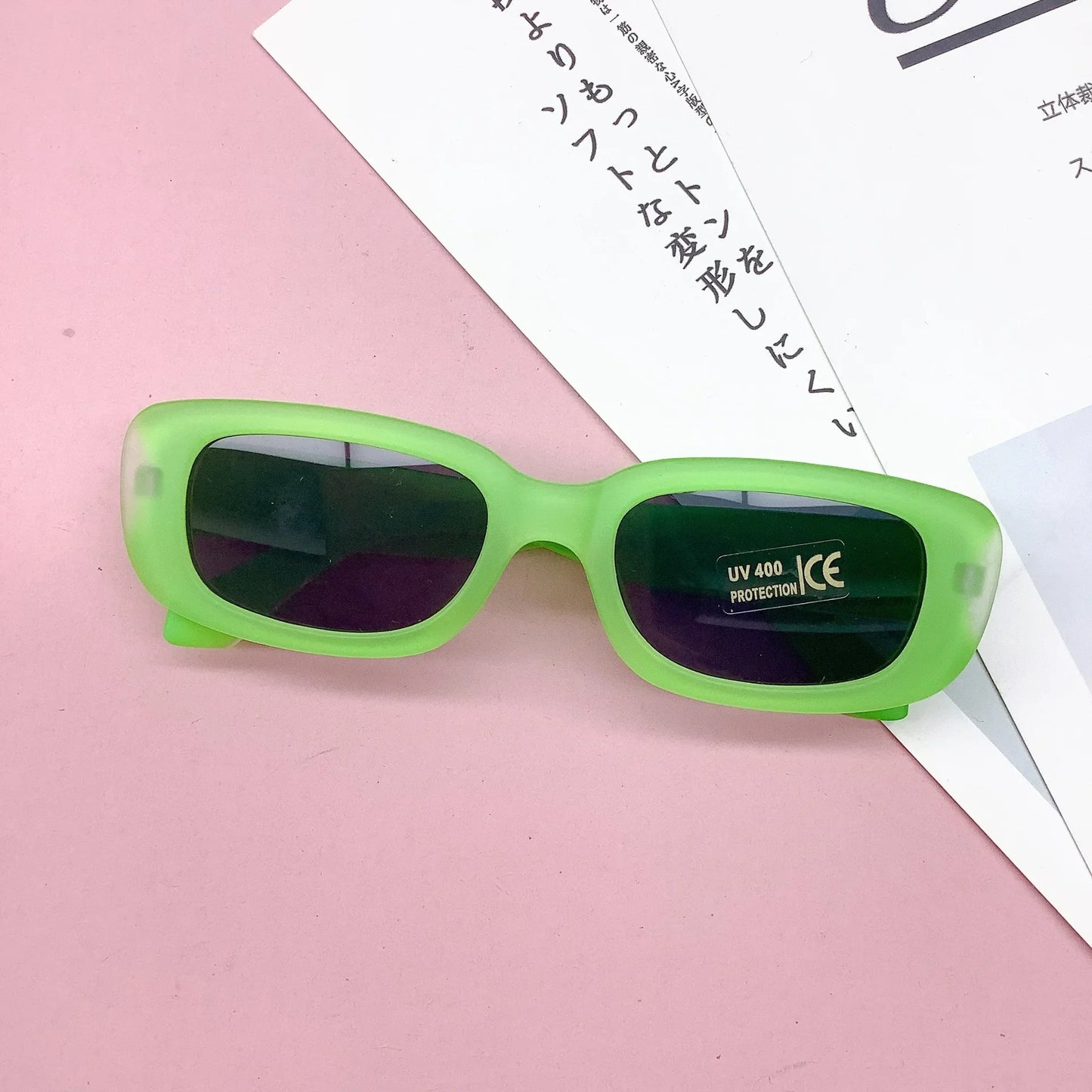 Children Cute Vintage Frosted Rectangle Sunglasses Outdoor Girls Boys Sweet Sun glasses Protection Classic Kids eyewear UV400