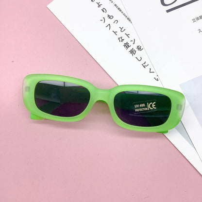Children Cute Vintage Frosted Rectangle Sunglasses Outdoor Girls Boys Sweet Sun glasses Protection Classic Kids eyewear UV400