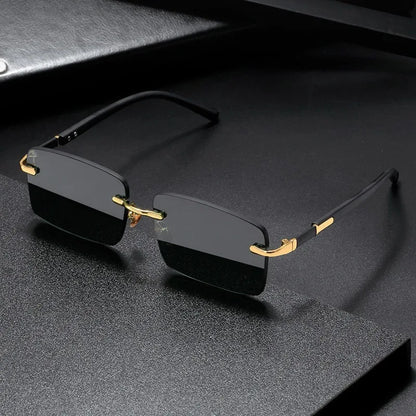 Retro Sunglasses Men Brand Designer Fashion Rimless Sun Glasses