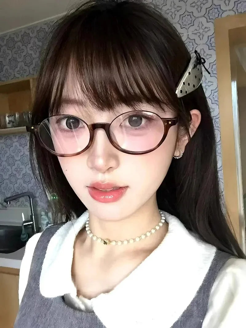 Japanese Small Oval Anti-Blue Light Glasses for Women
