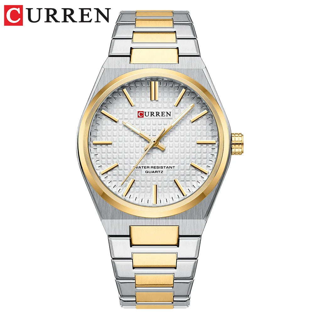 CURREN 8439 Quartz Wristwatch  Stainless Steel Strap Wristwatch for Men Gift