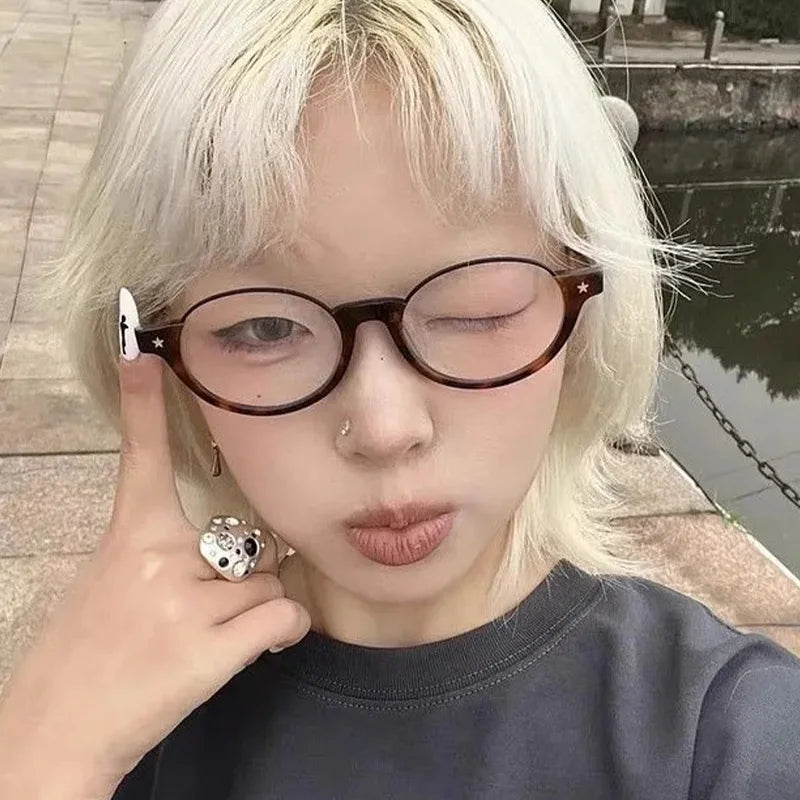 Japanese Small Oval Anti-Blue Light Glasses for Women