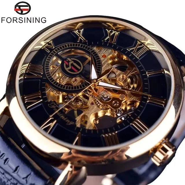 FORSINING 99A Men Mechanical Watches Luxury Fashion Elegant Genuine Leather Strap Wrist Watches for Male Clock