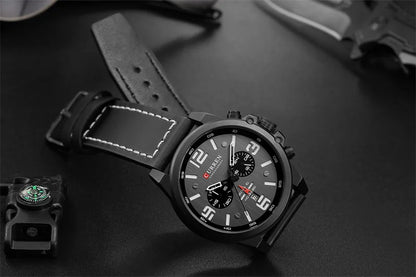 CURREN 8314 Men Quartz Watch Waterproof Chronograph Business Leather Belt Retro Watch For Men Watches Student Wristwatch Sports