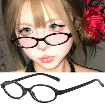 Retro Red Small Frame Face Y2K Spicy Girl Eyeglasses