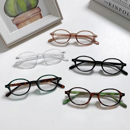 Y2K Retro Blue Green Oval Small Frame Glasses Frame Women's Anti Blue Light Glasses 2023 Fashion Style Eyeglasses Frame Eyewear