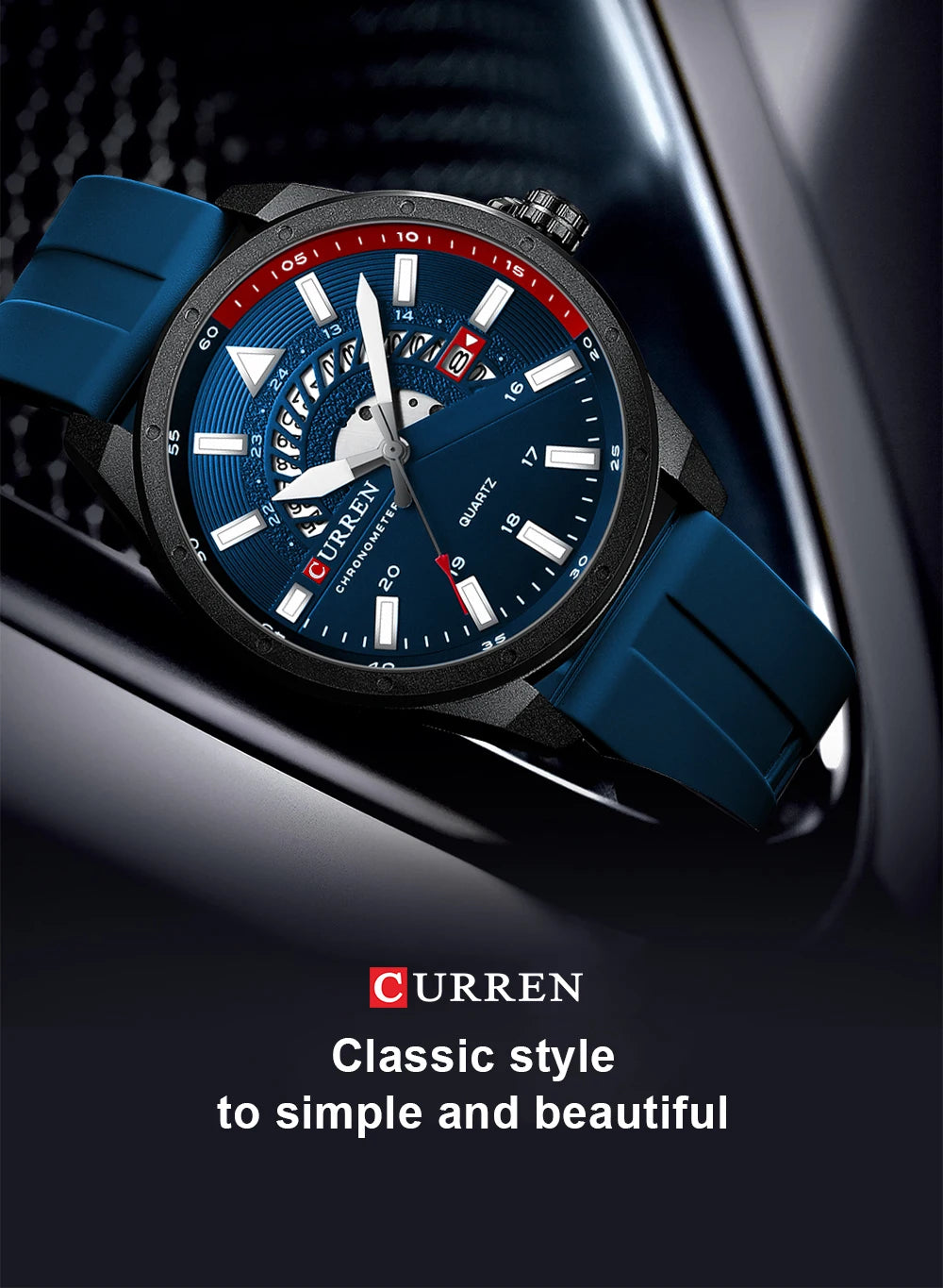 Curren 8421 Brand New Sport Silicone Quartz Men’s Watch Waterproof Wrist Watches