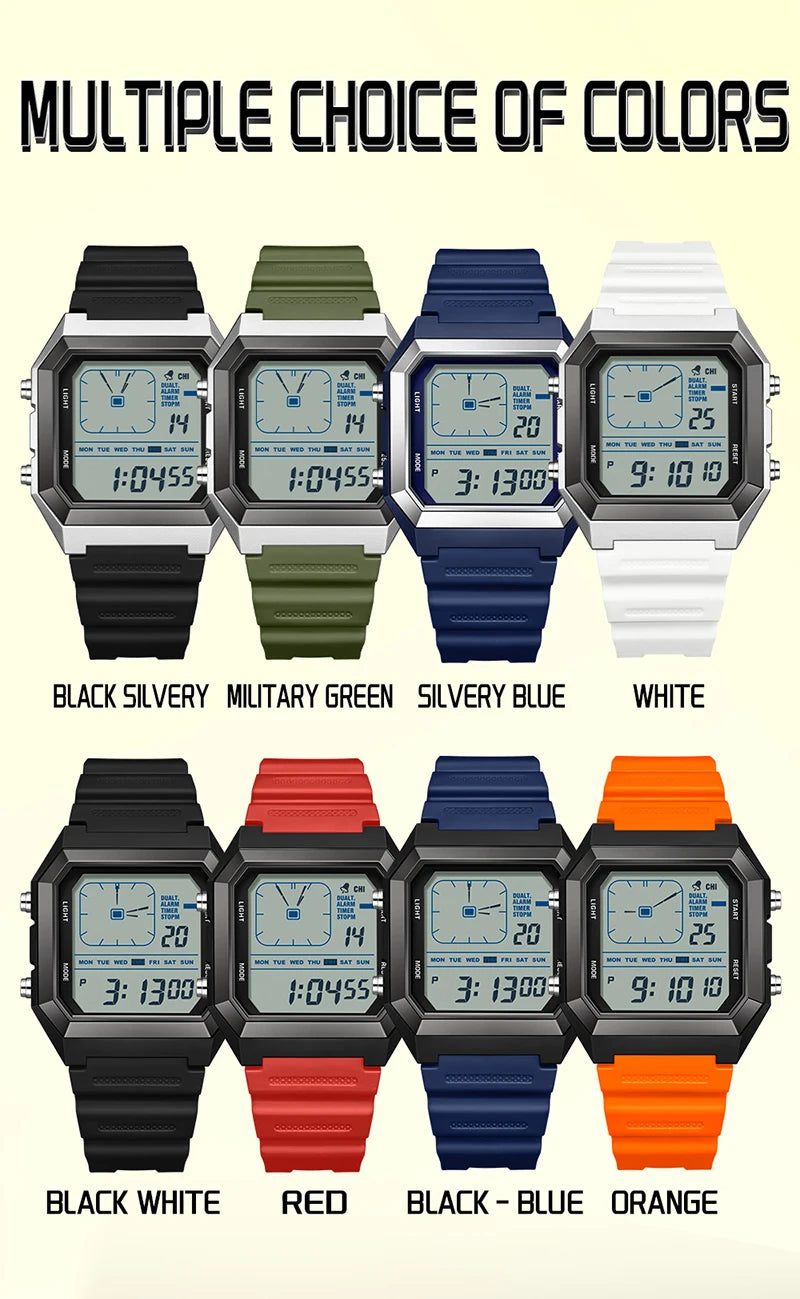 SANDA 6307 Sports Alarm Electronic Watch Digital Watches for Man Women Boys