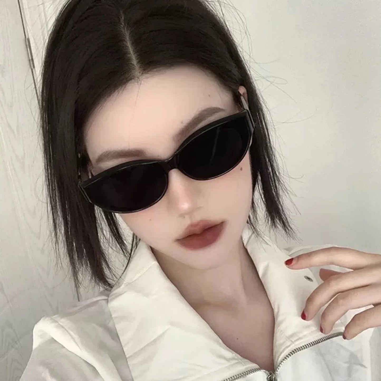 Y2K Vintage Cat Eye Small Frame Sunglasses UV Resistant Eyeglasses for Men Women