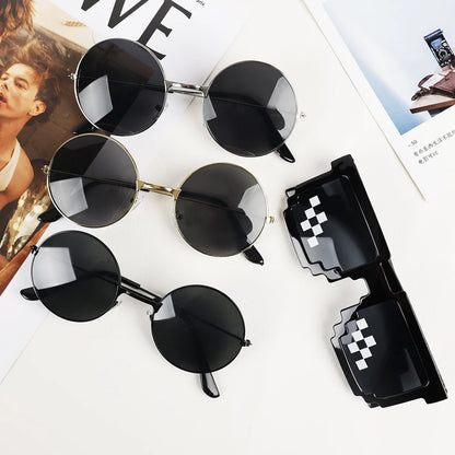 Small Round Sunglasses Women Men UV400 Metal Brand Designer Punk Sun Glasses