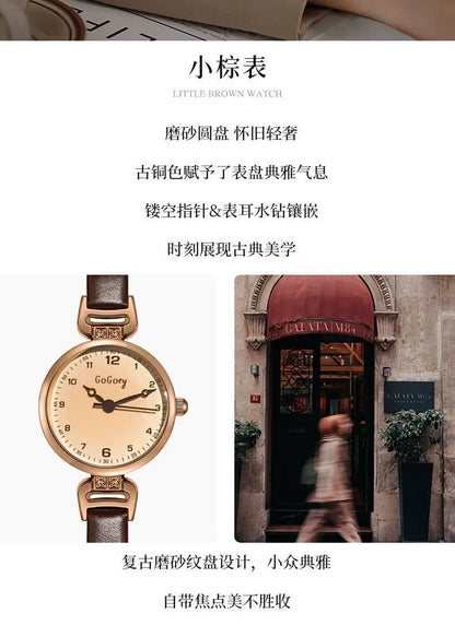 2025 Quartz Watch Women PU Leather Thin Strap Wristwatch Ladies Watches Solid Color Fashion Women Gift Watch Relojes Para Mujer