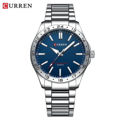 CURREN 8452 Casual Sport Simple Business Men's Watches 2025 Stainless Steel Band Wristwatch Quartz Clock with Luminous Pointers