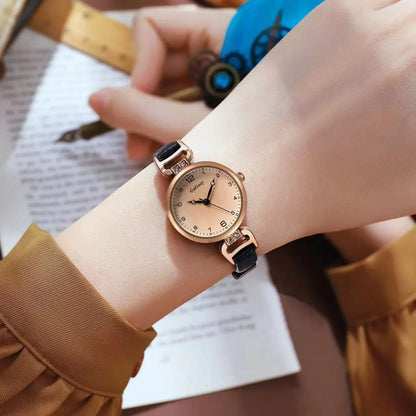 2025 Quartz Watch Women PU Leather Thin Strap Wristwatch Ladies Watches Solid Color Fashion Women Gift Watch Relojes Para Mujer