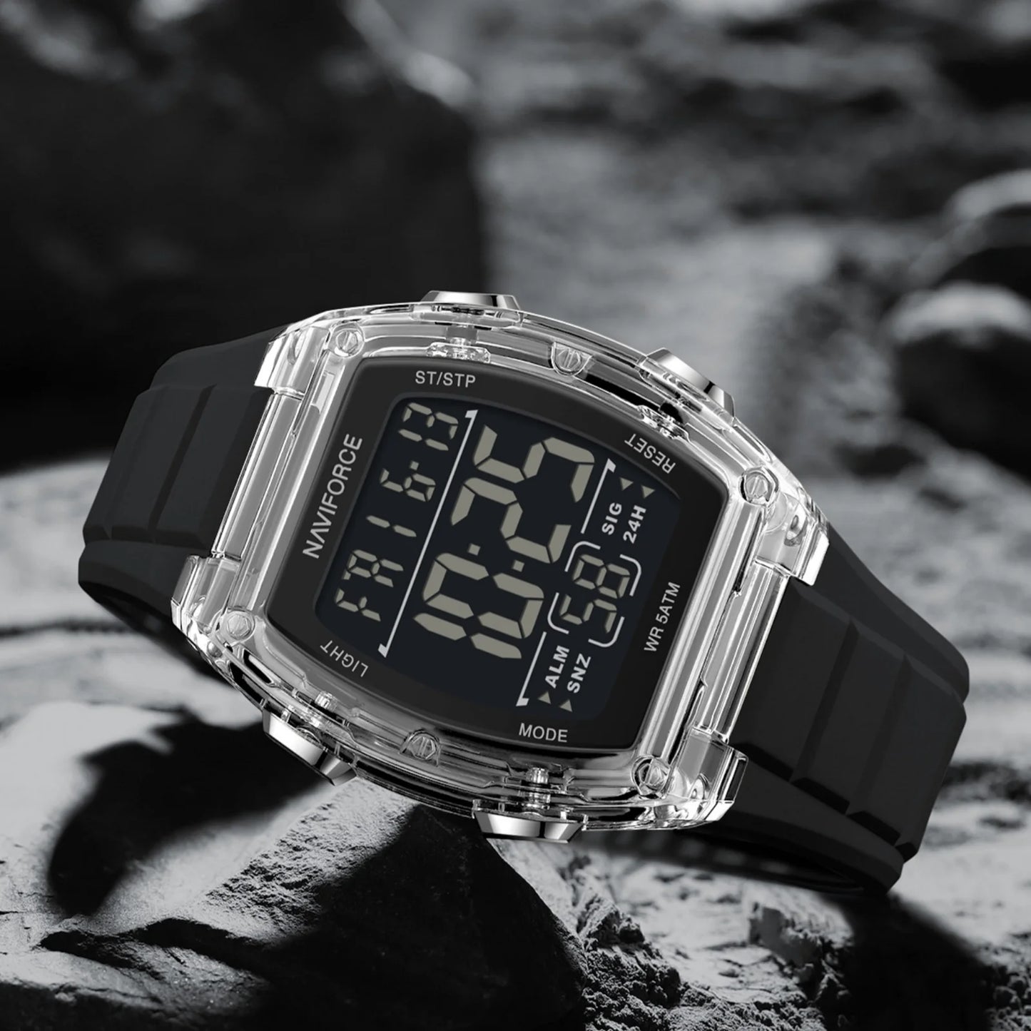 Naviforce 6106 Man Watch Clocks Outdoor Casual Sports LCD Digital Electronic Waterproof watch