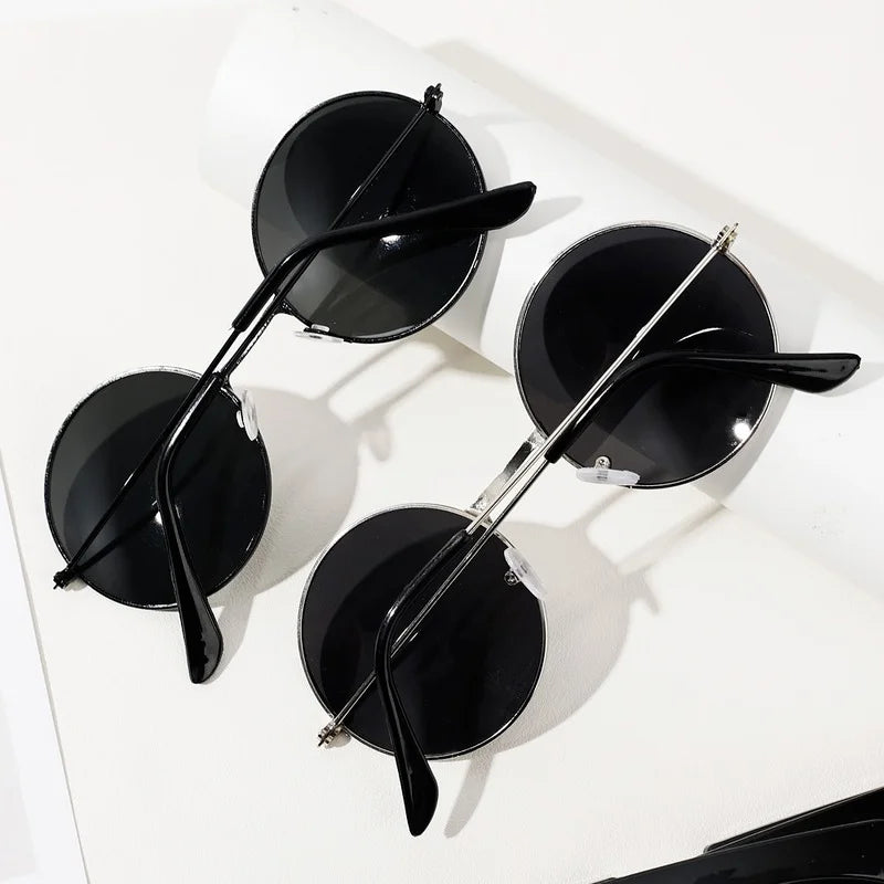 Small Round Sunglasses Women Men UV400 Metal Brand Designer Punk Sun Glasses