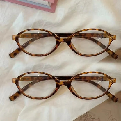1/2pcs New Women Leopard Y2K Retro Oval Frame Glasses Sweet Cool Eyewear
