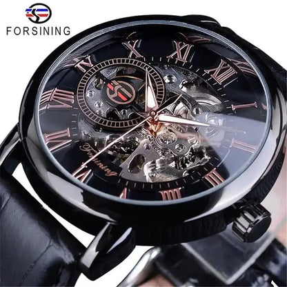 FORSINING 99A Men Mechanical Watches Luxury Fashion Elegant Genuine Leather Strap Wrist Watches for Male Clock