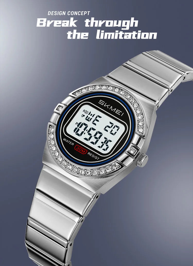SKMEI 2446 Luxury Casual Female Girl Sports Watches Waterproof Digital Wristwatches