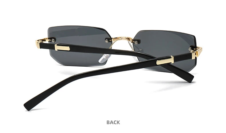 Trendy Rimless Sunglasses for Men Women Fashion Frameless Rectangle Sun Glasses