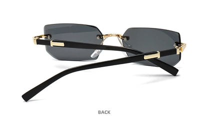 Trendy Rimless Sunglasses for Men Women Fashion Frameless Rectangle Sun Glasses