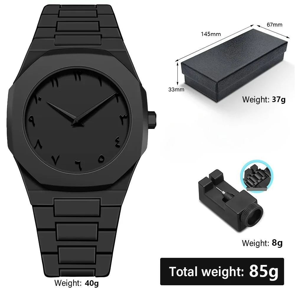 Minimalist Design Quartz Watch for Men Casual Lightweight Plastic Strap Waterproof Sports Business Watches Man Creative Clock