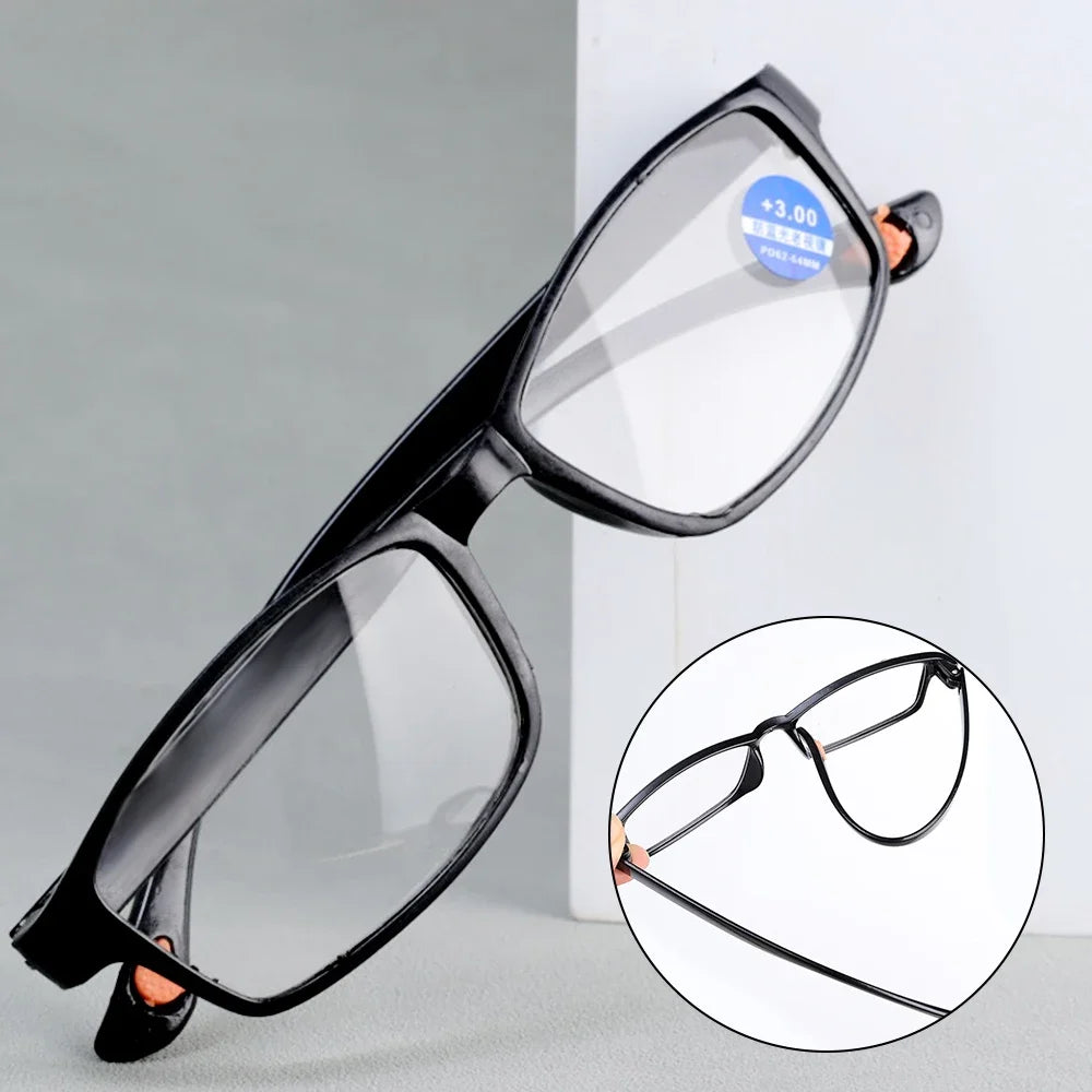 Reading Glasses for Men Women Sports Anti-blue Light Reading Eyewear Black Red Frame Presbyopia Eyeglasses +100 To+400 Glasses