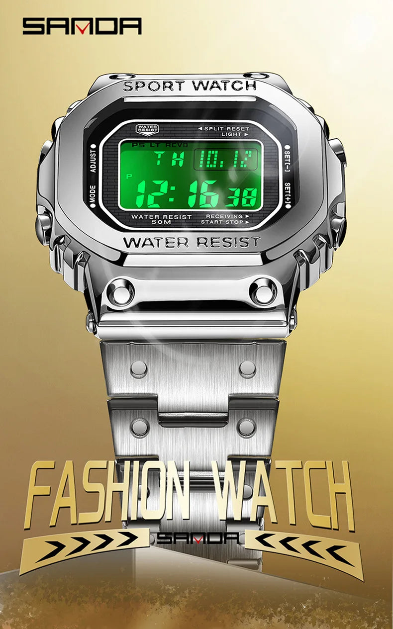 SANDA 2162 Men Electronic Watch Multifunctional Wristwatch