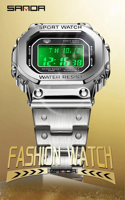 SANDA 2162 Men Electronic Watch Multifunctional Wristwatch