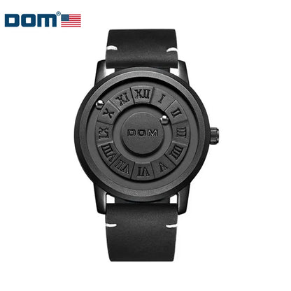 DOM 1345 Fashion New Personalized Floating Magnetic Pointer Free Ball Bearing Creative Waterproof Quartz Watch for Men Clock