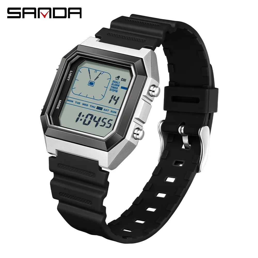 SANDA 6307 Sports Alarm Electronic Watch Digital Watches for Man Women Boys