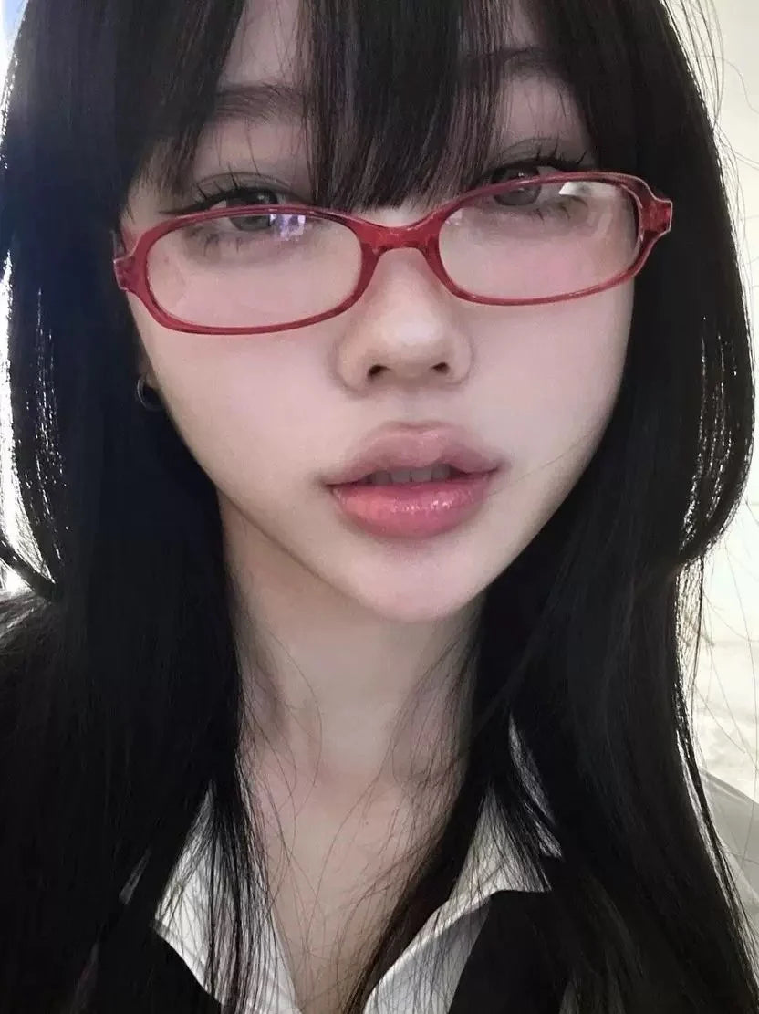 New Retro Blue Green Oval Small Frame Glasses Frame Women's Anti Blue Light Glasses Fashion Y2K Square Eyeglasses Frame