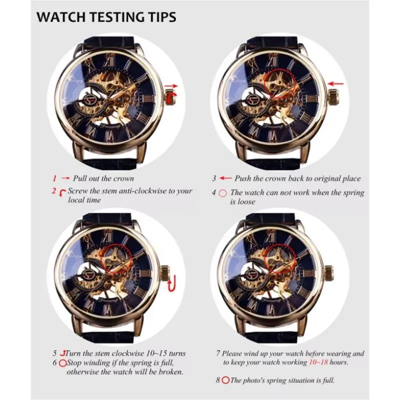 FORSINING 99A Men Mechanical Watches Luxury Fashion Elegant Genuine Leather Strap Wrist Watches for Male Clock