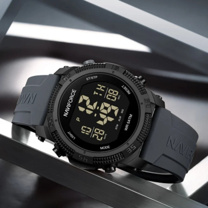 Naviforce 7104 Men Fashion Outdoor Watch Electronic LCD Digital Casual Watch