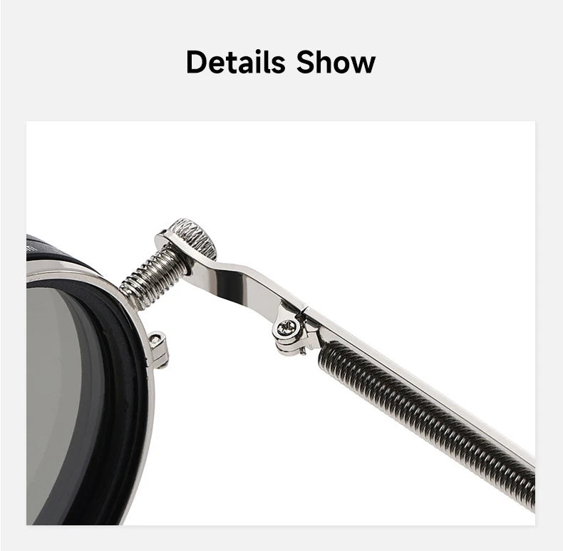 Polarized Round Sunglasses Men ND9 Adjustable Dimming Sun Glasses Women Retro Punk Fishing Eyeglasses Outdoor Shades UV400