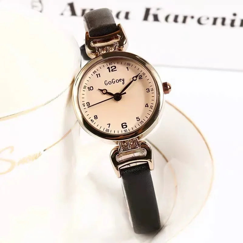 2025 Quartz Watch Women PU Leather Thin Strap Wristwatch Ladies Watches Solid Color Fashion Women Gift Watch Relojes Para Mujer