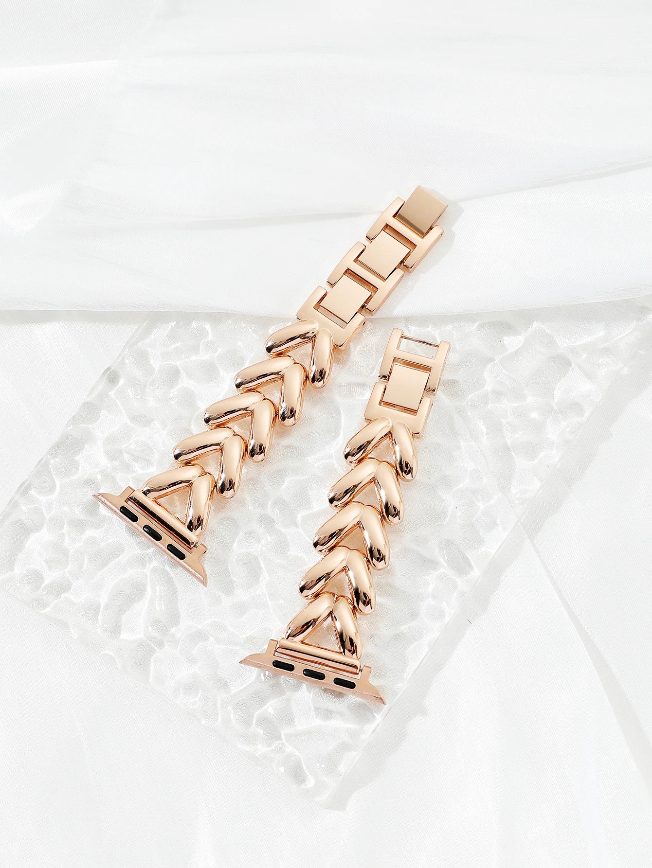 Luxury Gold Watch Band For Apple Watch Stainless Steel Women Bracelet