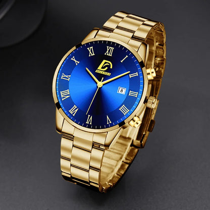 Fashion Mens Gold Watches Luxury Minimalist Quartz Wrist Watch