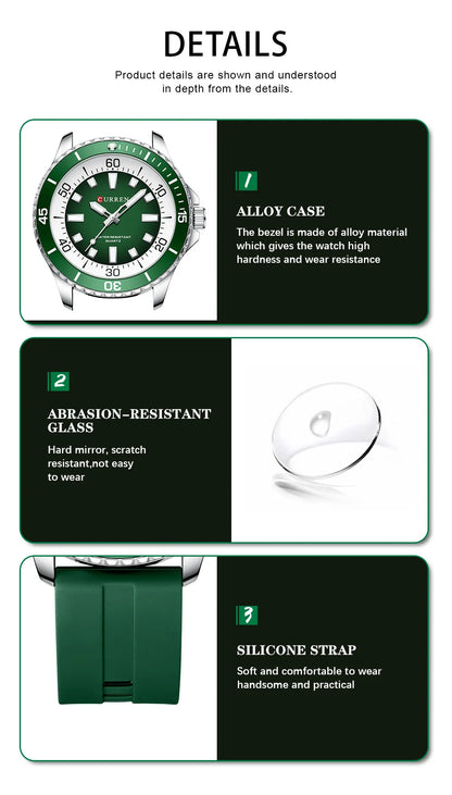 Curren 8448 Male reloj hombre lujo alta gama quartz Wristwatch